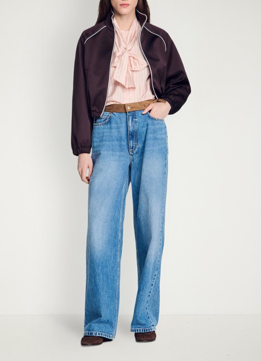 Sandro Blouse met strikdetail en strepen - detail 5 light pink / roze