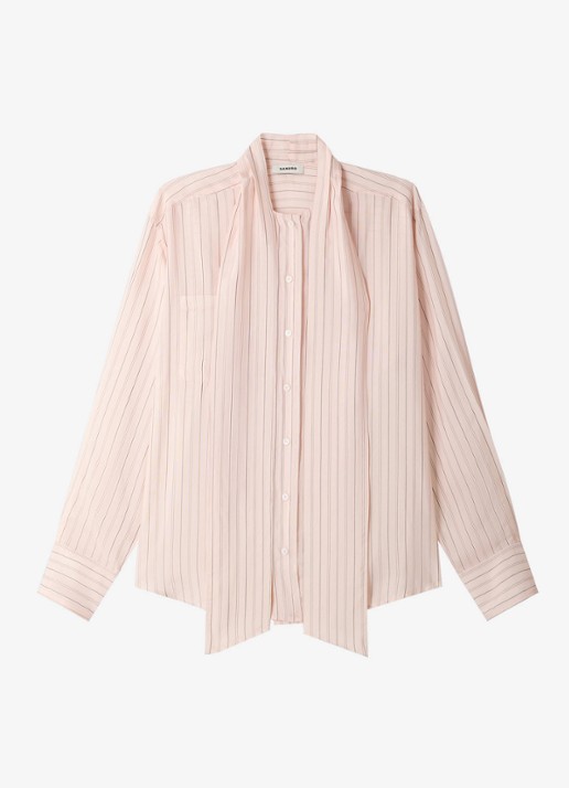Sandro Blouse met strikdetail en strepen