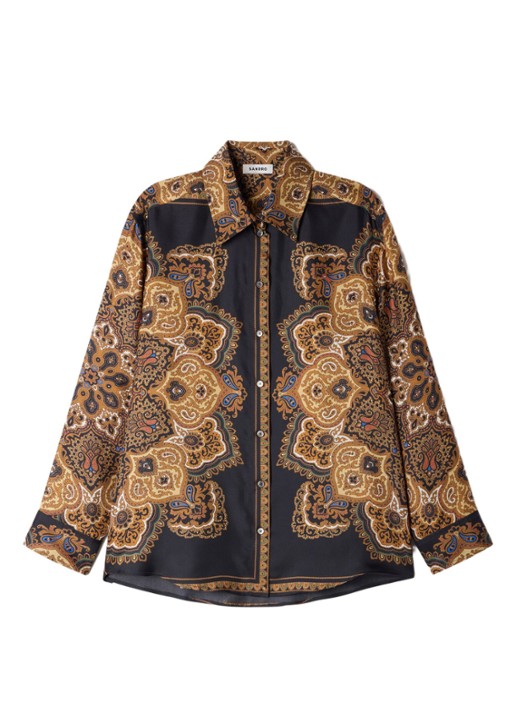Sandro Blouse van zijde met print
