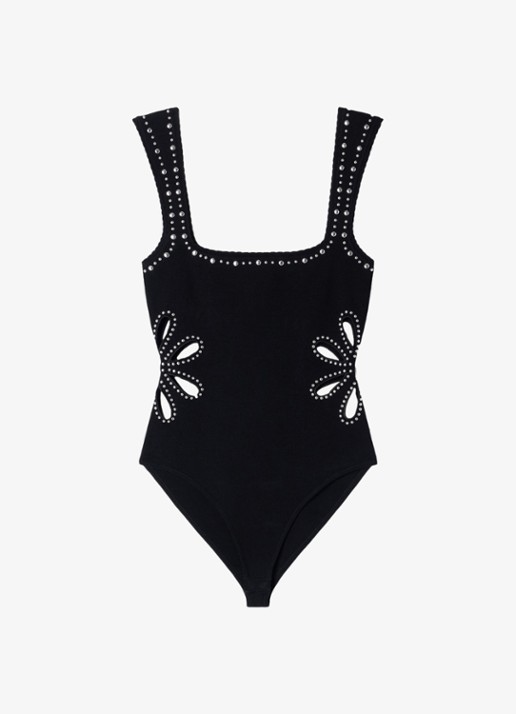 Sandro Body met strass - voorkant zwart