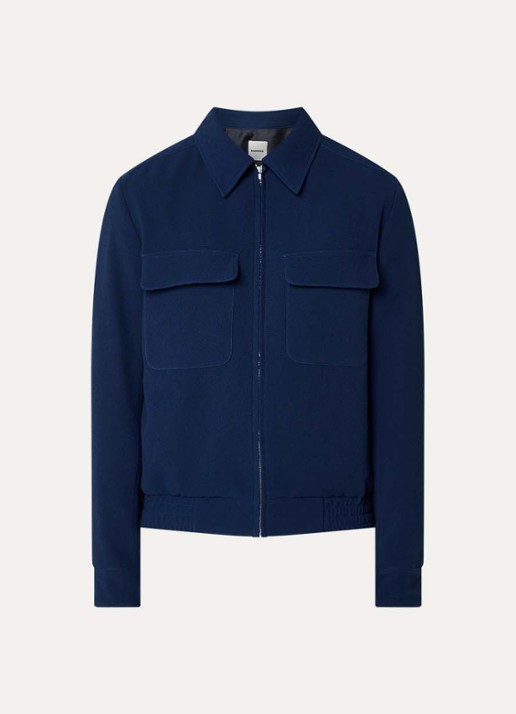 Sandro Bomberjack met steekzakken - voorkant 2 donkerblauw