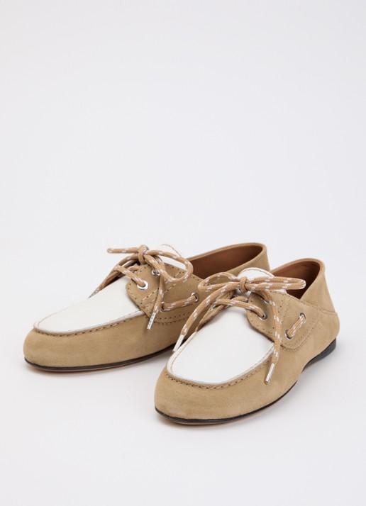 Sandro Bootschoen van suède met leren details - detail 2 khaki