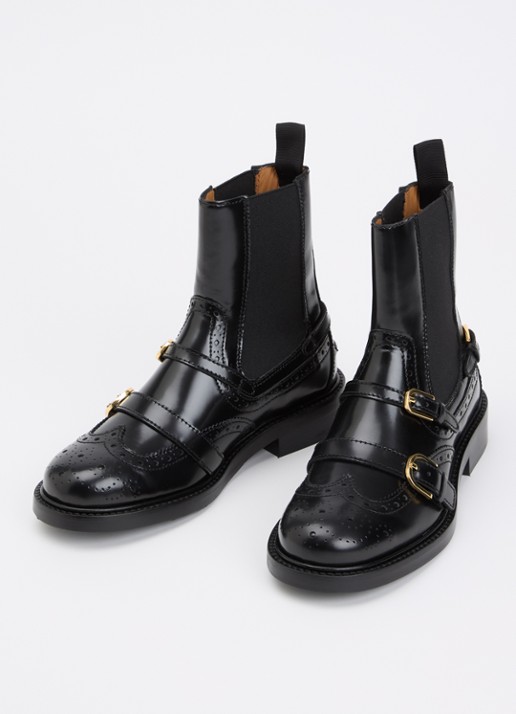 Sandro Chelsea boot van leer - detail zwart