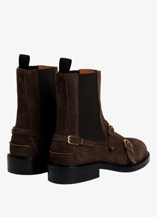 Sandro Chelsea boot van leer - achterkant 3 bruin