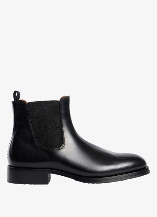 Sandro Chelsea boot van leer - voorkant 4 black / zwart