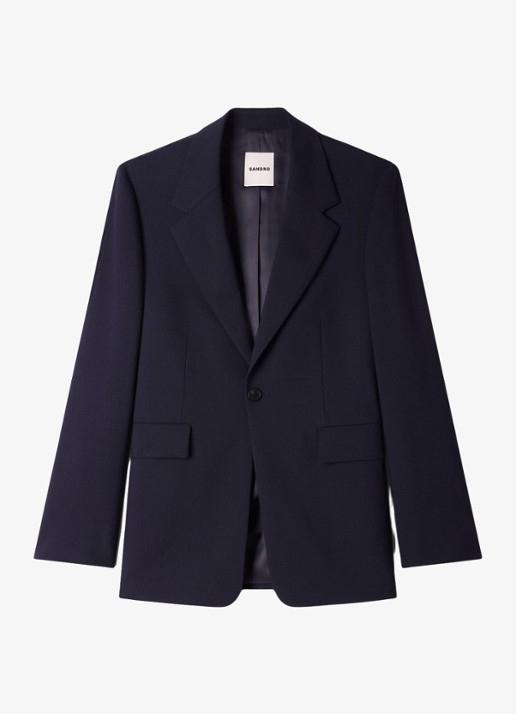 Sandro Colbert van wol - voorkant midnight blue / blauw