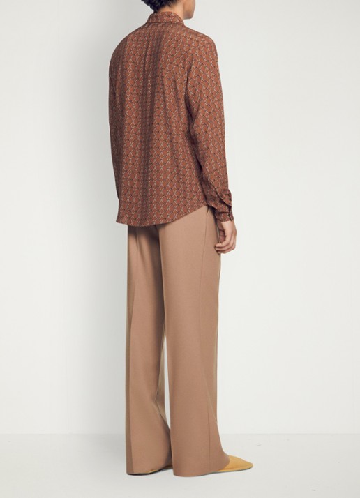 Sandro Comfort fit overhemd met grafische print - achterkant naturel
