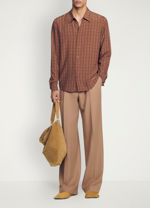 Sandro Comfort fit overhemd met grafische print - detail 3 naturel