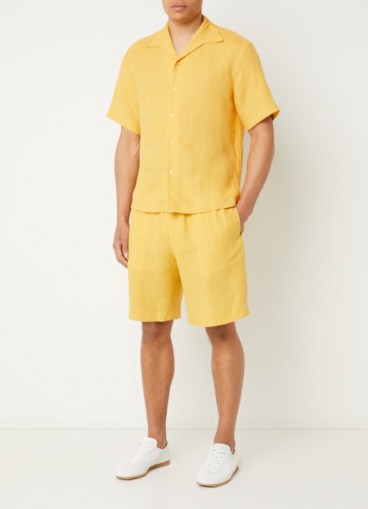 Sandro Comfort fit overhemd van linnen - voorkant 3 orange