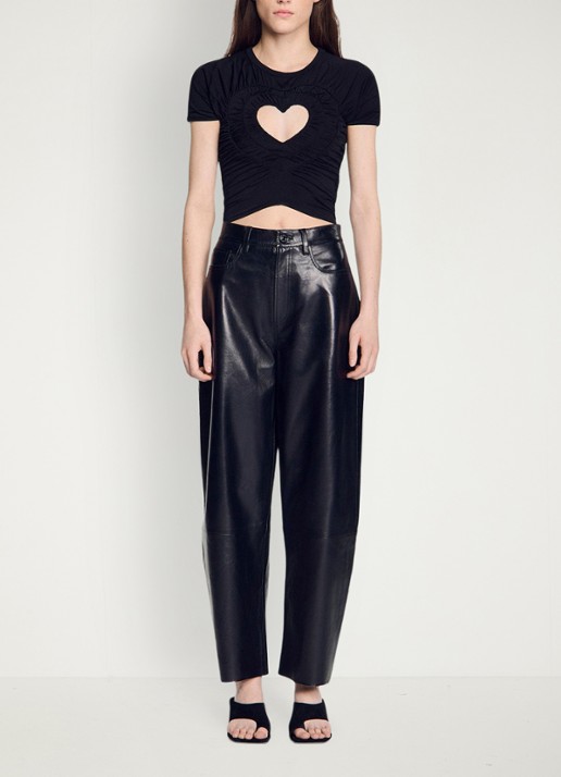 Sandro Crop top met cut-out detail - detail 2 zwart