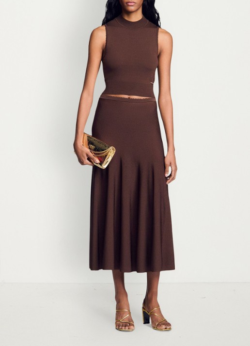 Sandro Crop top met stretch - detail 4 bruin