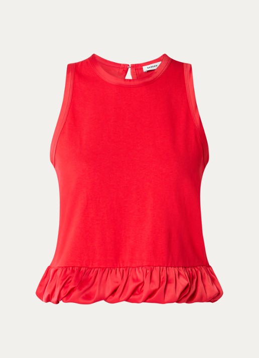 Sandro Crop top met volant en gestrikt detail - voorkant 3 rood