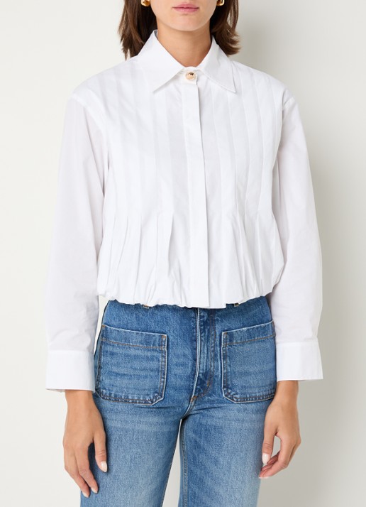 Sandro Cropped blouse met plooien