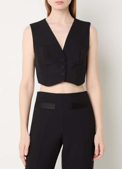 Sandro Cropped gilet in wolblend met V-hals