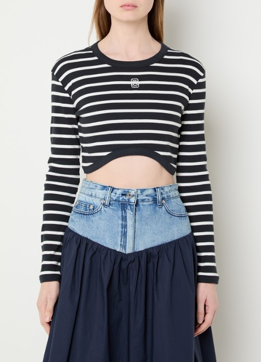 Sandro Cropped longsleeve met steepprint en logo