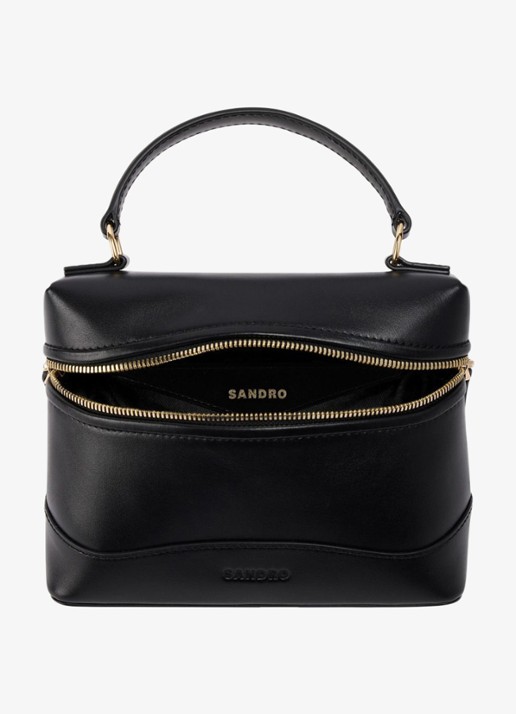 Sandro Crossbody van leer - detail 3 zwart