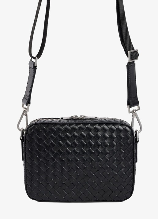 Sandro Crossbodytas van leer - detail 3 black / zwart