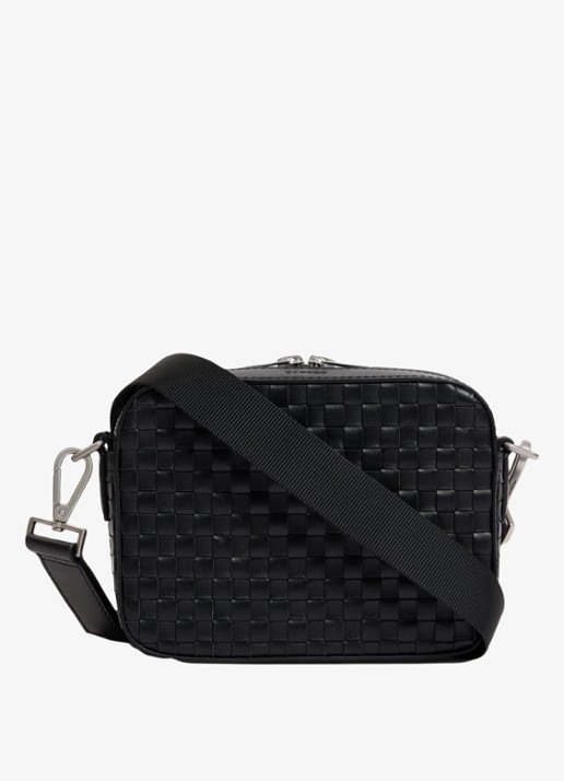 Sandro Crossbodytas van leer - voorkant black / zwart