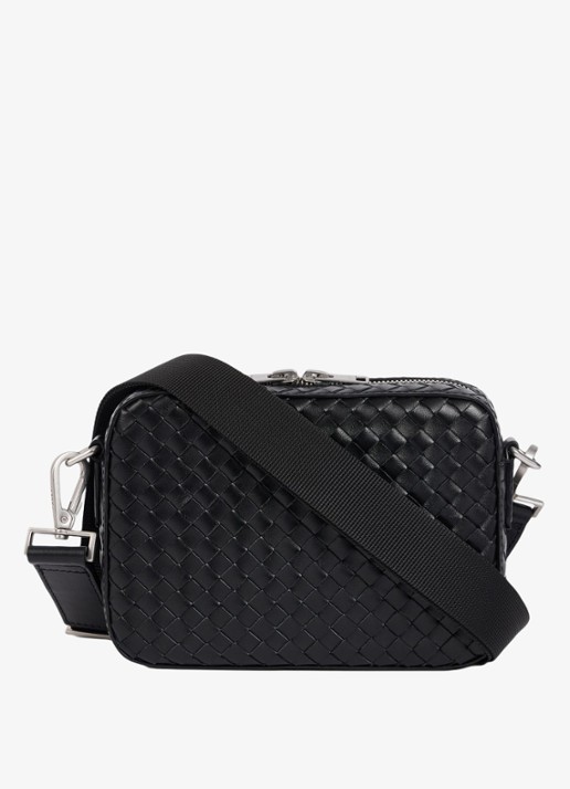 Sandro Crossbodytas van leer - voorkant 2 black / zwart
