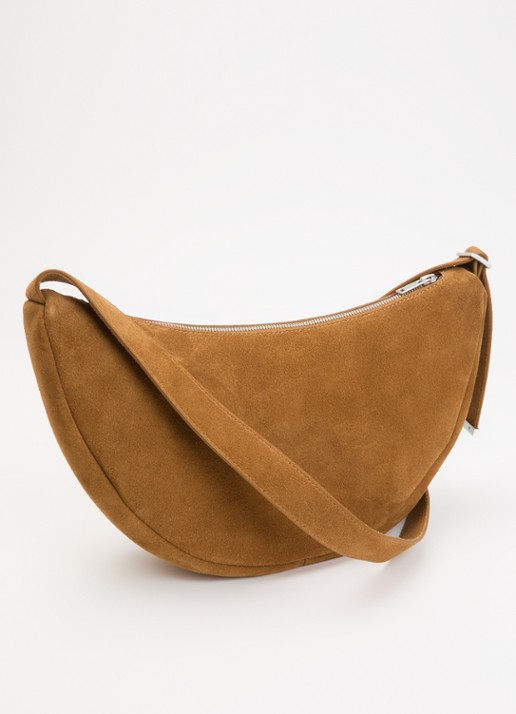 Sandro Crossbodytas van suède - achterkant 4 cognac