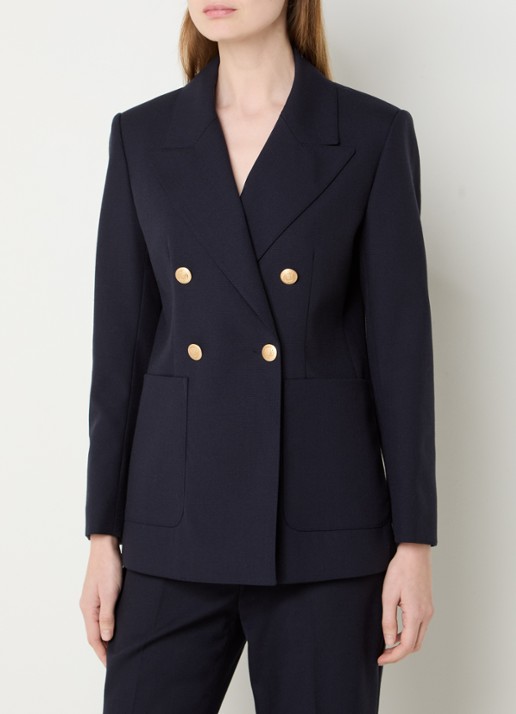 Sandro Double-breasted blazer van scheerwol met opgestikte zakken
