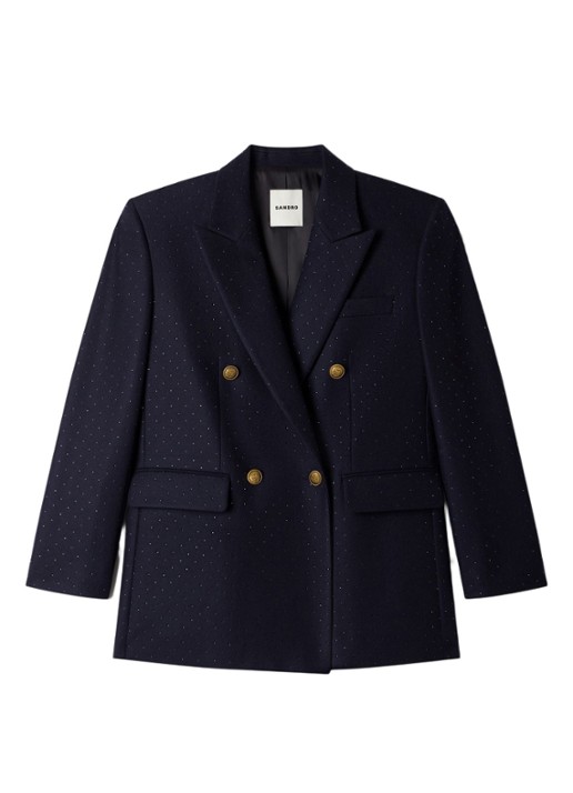 Sandro Double-breasted blazer van wol met strass