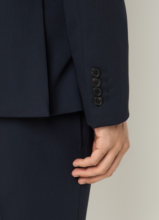 Sandro Double-breasted colbert van scheerwol met klepzakken - detail 3 donkerblauw