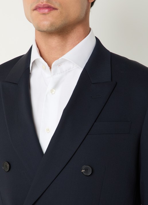 Sandro Double-breasted colbert van scheerwol met klepzakken - detail 4 donkerblauw
