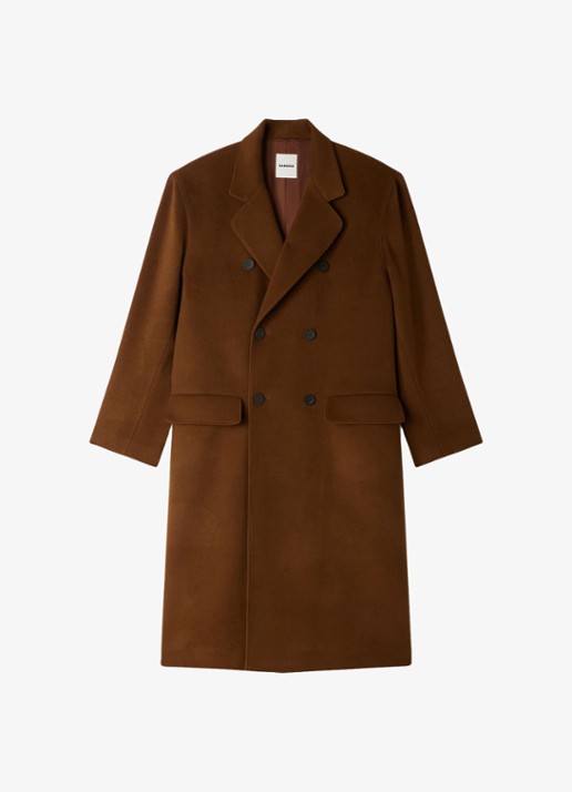Sandro Double-breasted mantel met klepzakken - voorkant 2 naturel