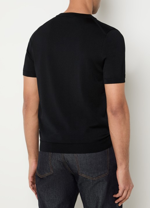 Sandro Fijngebreid T-shirt met V-hals - achterkant 2 zwart