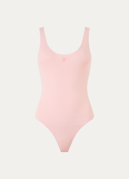 Sandro Fijngebreide body met logoborduring - voorkant 3 lichtroze