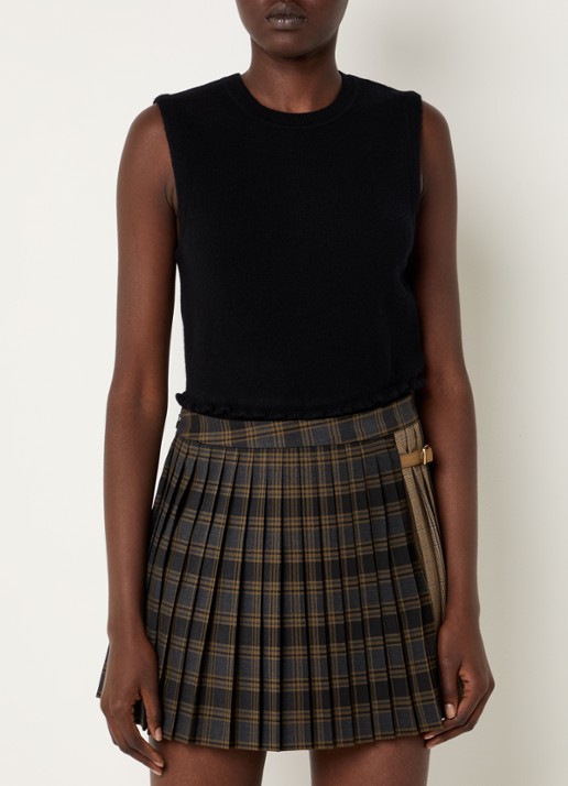 Sandro Fijngebreide crop top in kasjmier wolblend