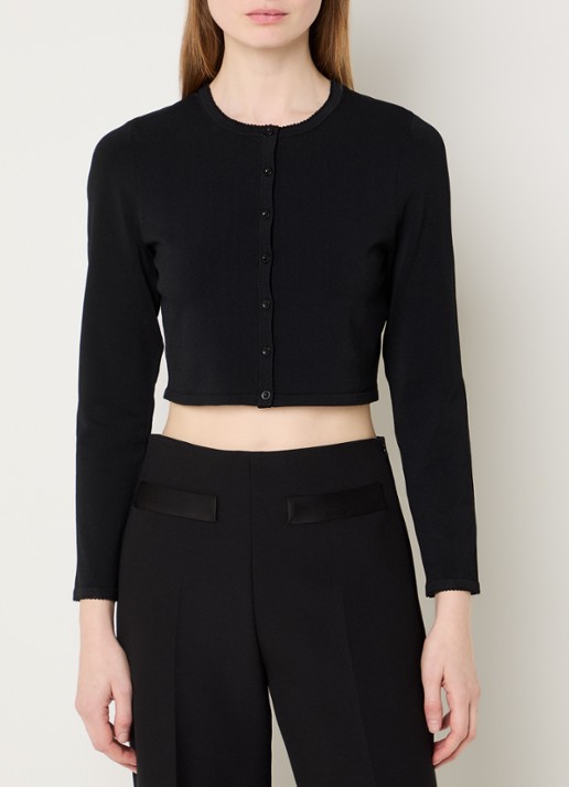Sandro Fijngebreide crop top met ronde hals