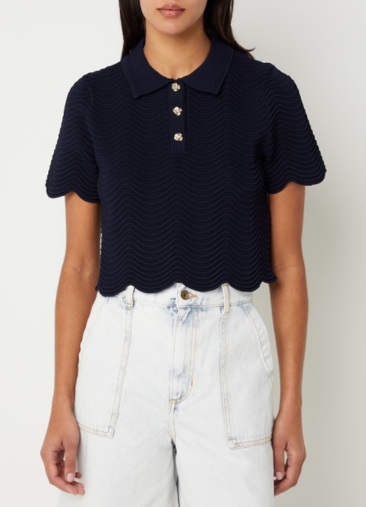 Sandro Fijngebreide crop top met structuur
