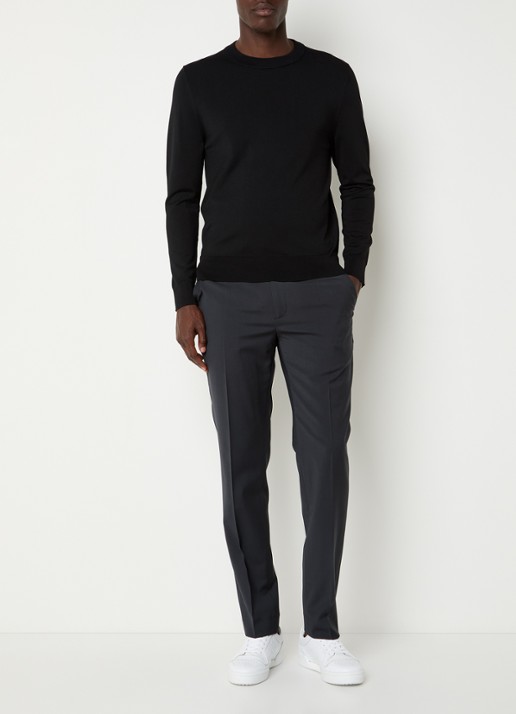 Sandro Fijngebreide pullover met ronde hals - voorkant 3 zwart