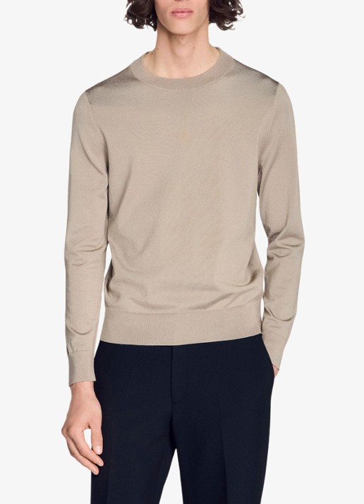 Sandro Fijngebreide pullover met ronde hals