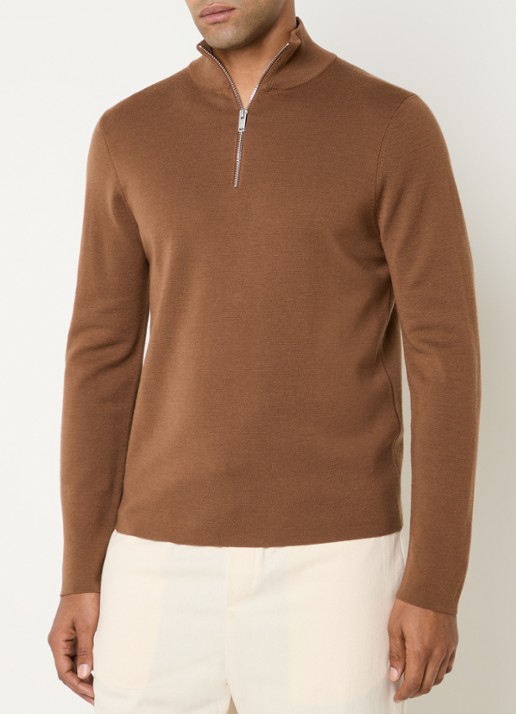 Sandro Fijngebreide pullover van merino wol - detail 3 beige