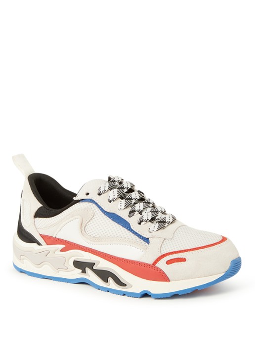 Sandro Flame sneaker met leren details - voorkant beige