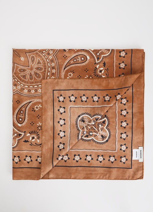 Sandro Foulard sjaal van zijde met paisley dessin 82 x 82 cm