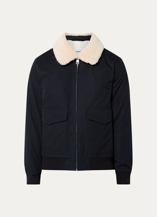 Sandro Gewatteerd jack met afneembare kraag - voorkant donkerblauw