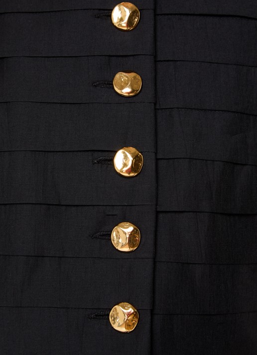 Sandro Gilet met plooien en sierknopen - detail 5 zwart