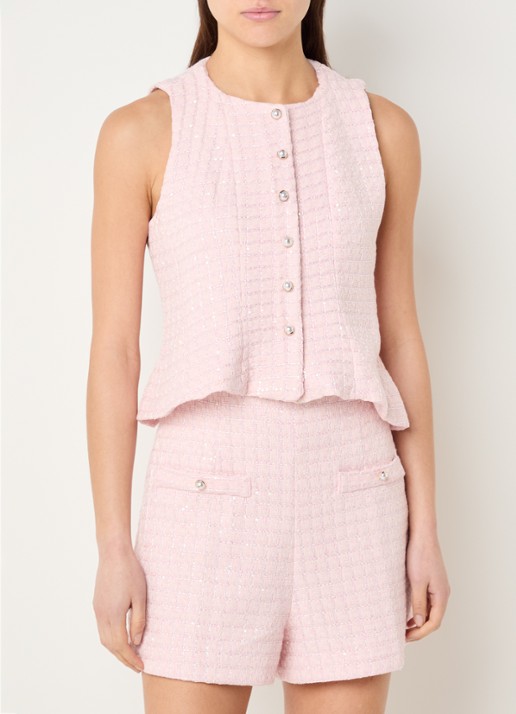 Sandro Gilet met tweed-look en pailletten