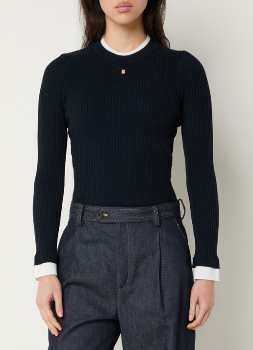 Sandro Grofgebreide pullover met logo