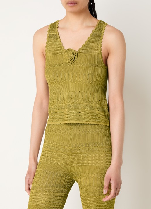 Sandro Grofgebreide tanktop met applicatie