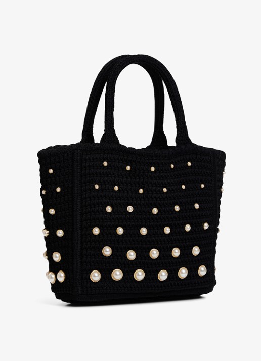Sandro Handtas van crochet met studs - detail 5 zwart