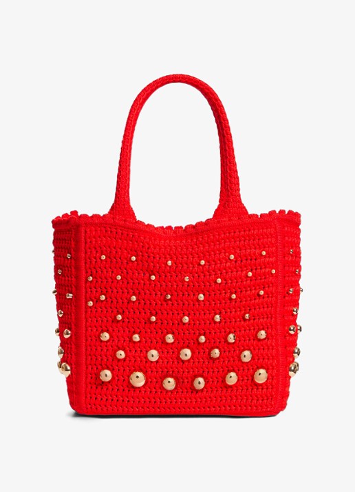 Sandro Handtas van crochet met studs