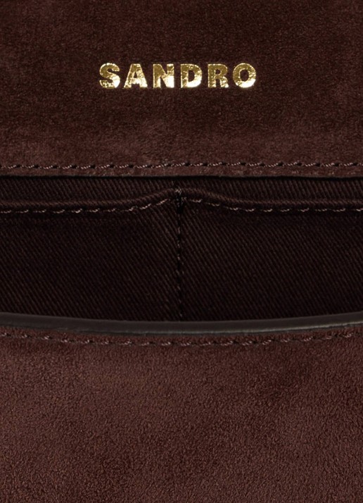 Sandro Handtas van suède - detail 5 bruin