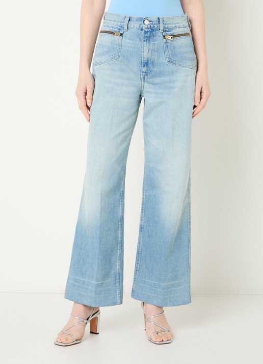 Sandro High waist flared jeans met lichte wassing