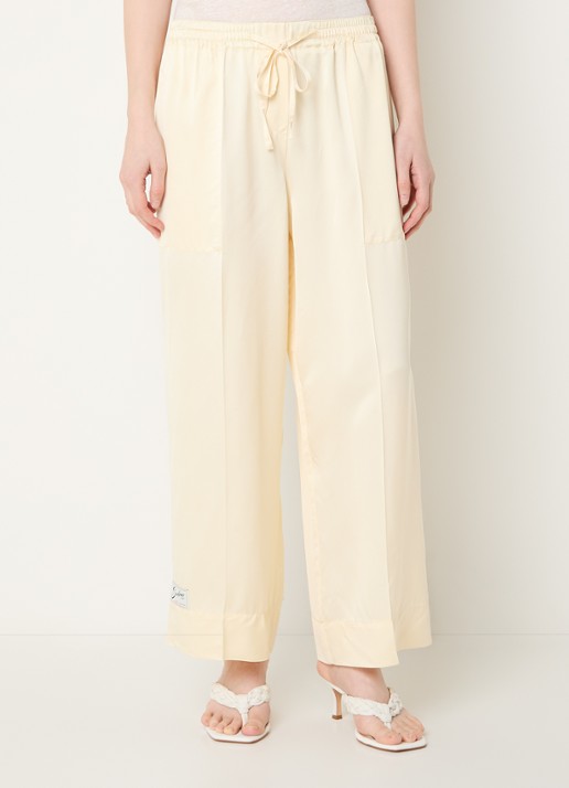 Sandro High waist loose fit broek van satijn met koord