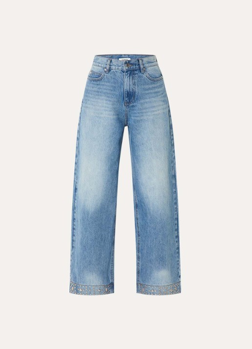 Sandro High waist loose fit jeans met lichte wassing - voorkant 4 indigo